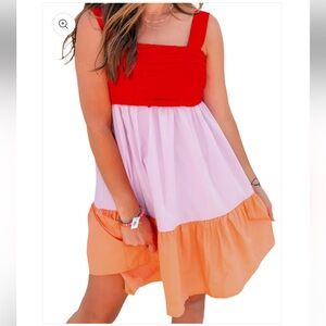 Entro Multicolor ruffle mini dress